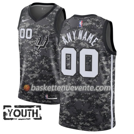 Maillot Basket San Antonio Spurs Personnalisé 2018-19 Nike City Edition Noir Swingman - Enfant